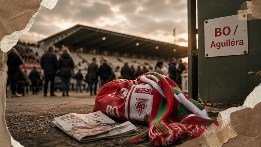 Biarritz Olympique Pays Basque : tribune d’Aguiléra, écharpe basque et match au stade