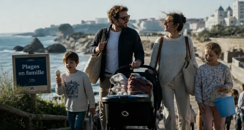 Biarritz séjour famille : famille et enfants aux plages