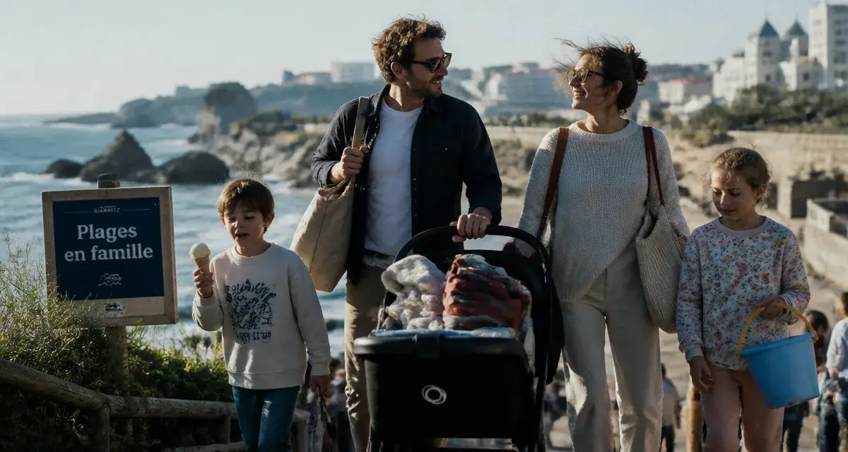 Biarritz séjour famille : famille et enfants aux plages