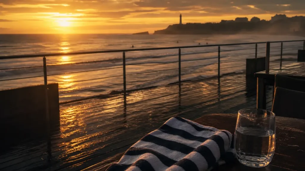 Chambre d amour a anglet, promenade avec falaises et horizon Atlantique