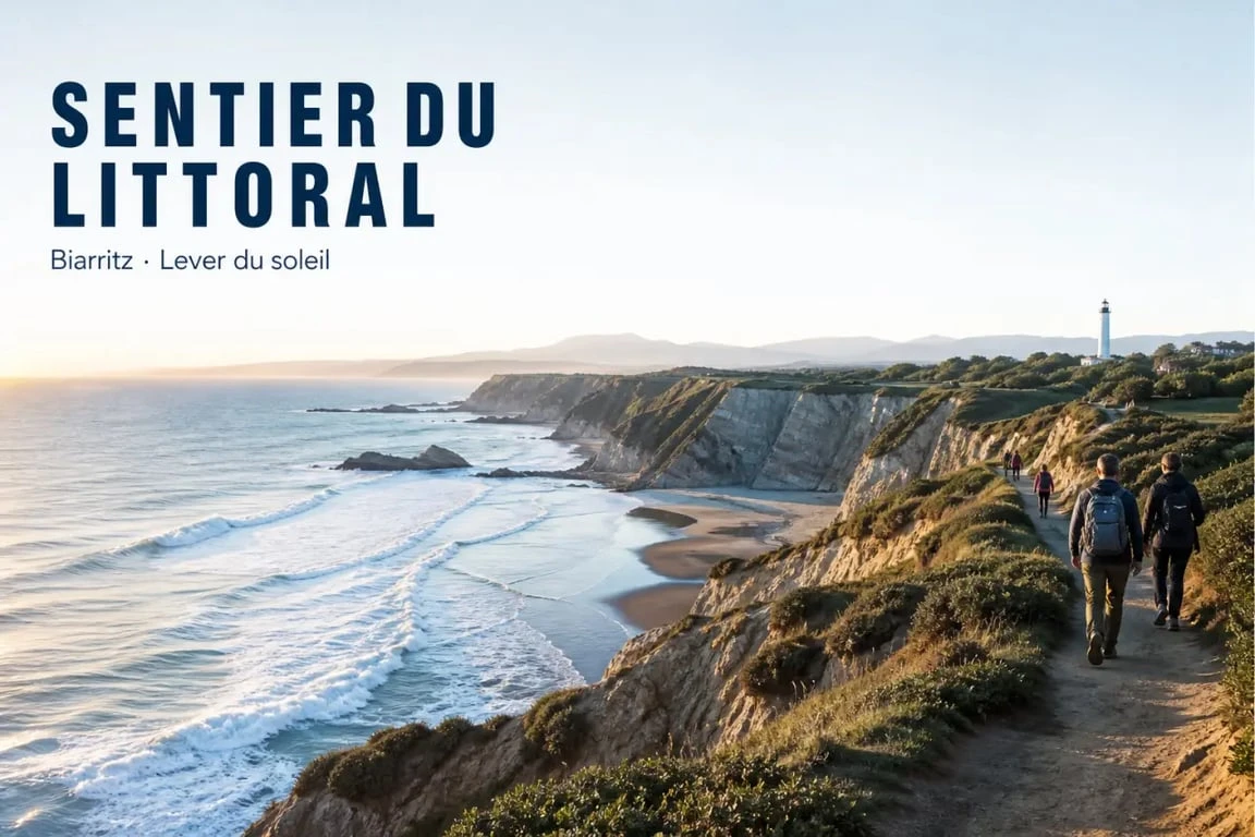 Randonnée biarritz sur le sentier du littoral avec vue sur l’océan Atlantique