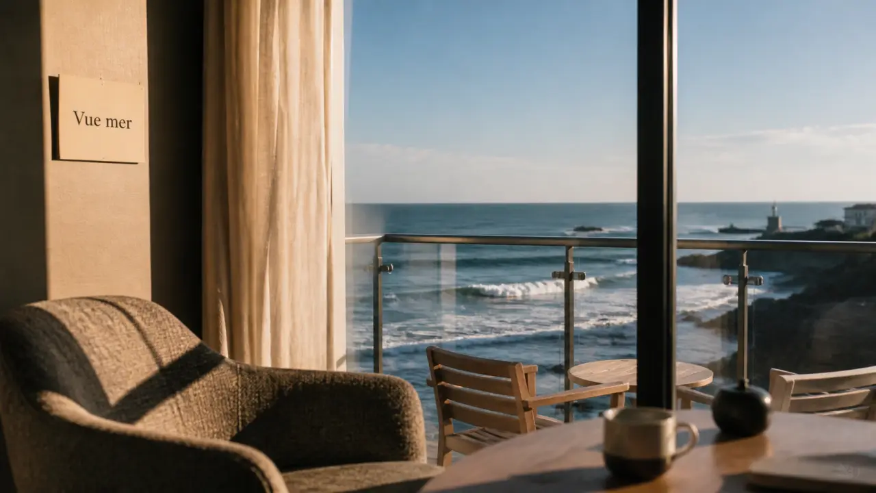 Hotel biarritz vue mer : balcon sur l’océan