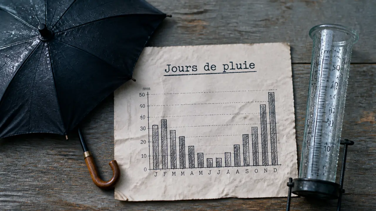 Nombre de jours de pluie Biarritz : mars et novembre, repères Brest
