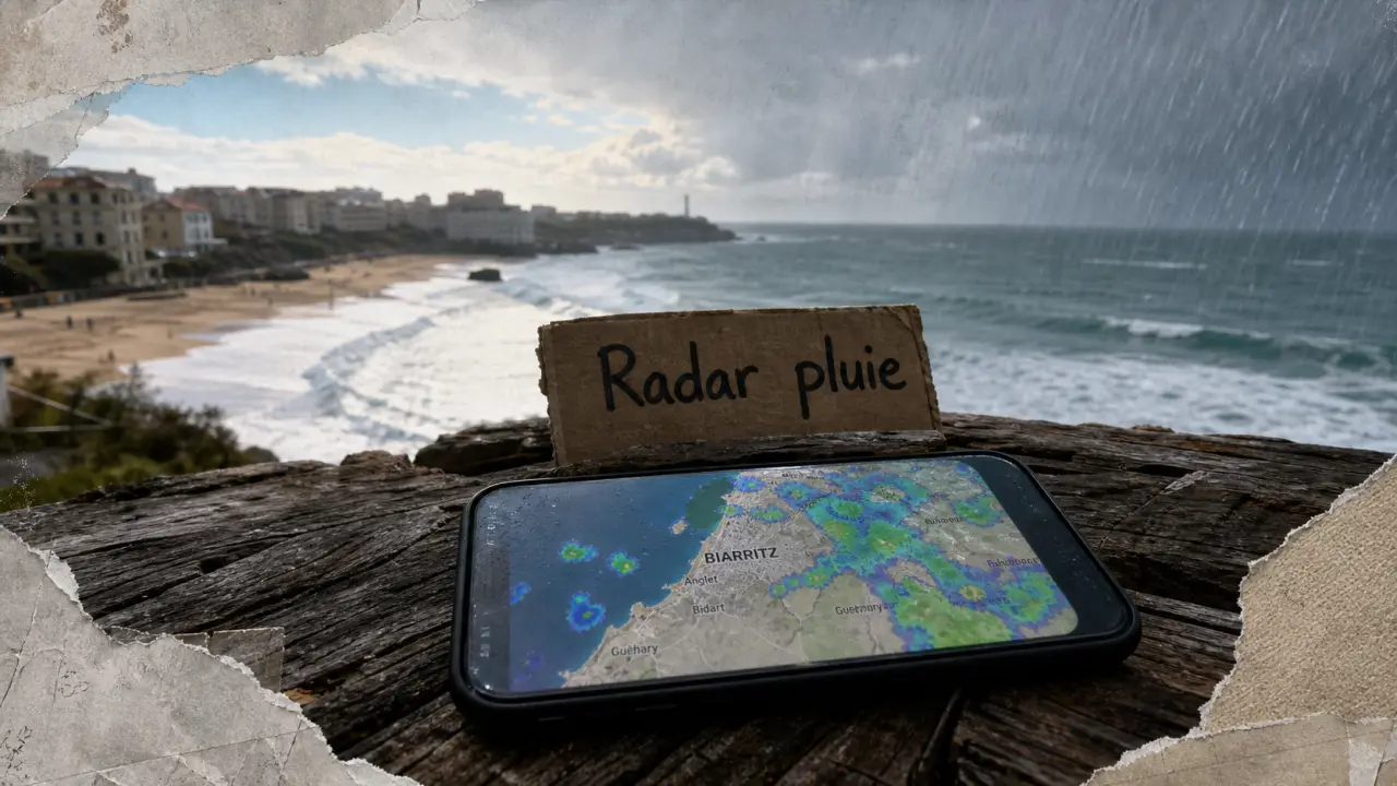 Radar pluie biarritz sur smartphone pour lire les averses