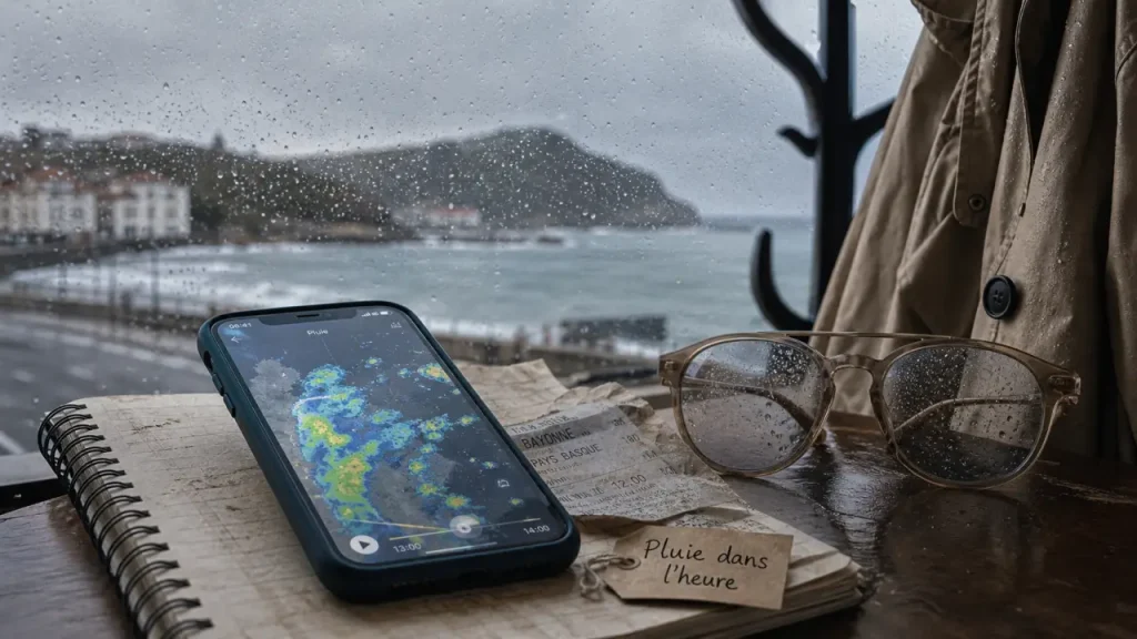 Radar pluie biarritz : pluie dans l’heure sur téléphone