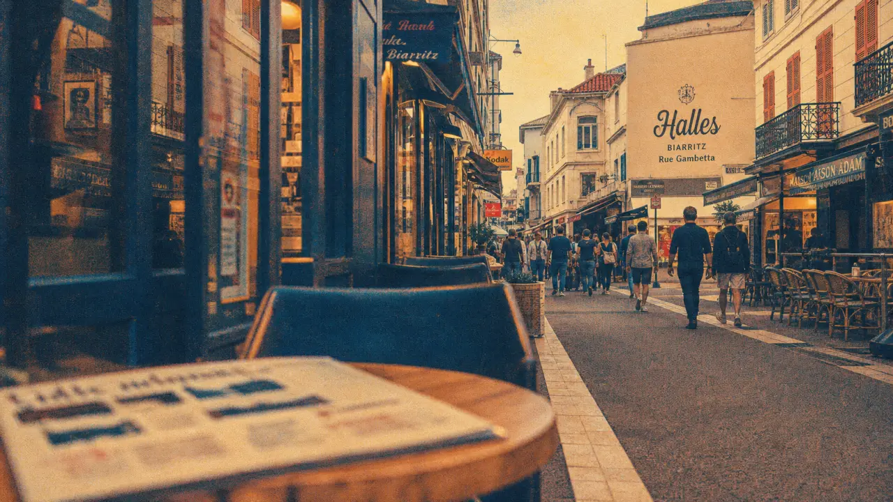 Restaurants rue gambetta biarritz, enseigne Halles sur la rue
