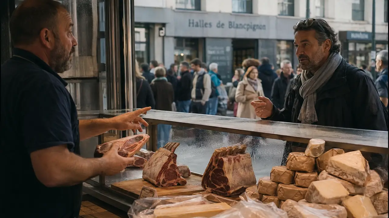Blancpignon Anglet : étals des Halles de proximité
