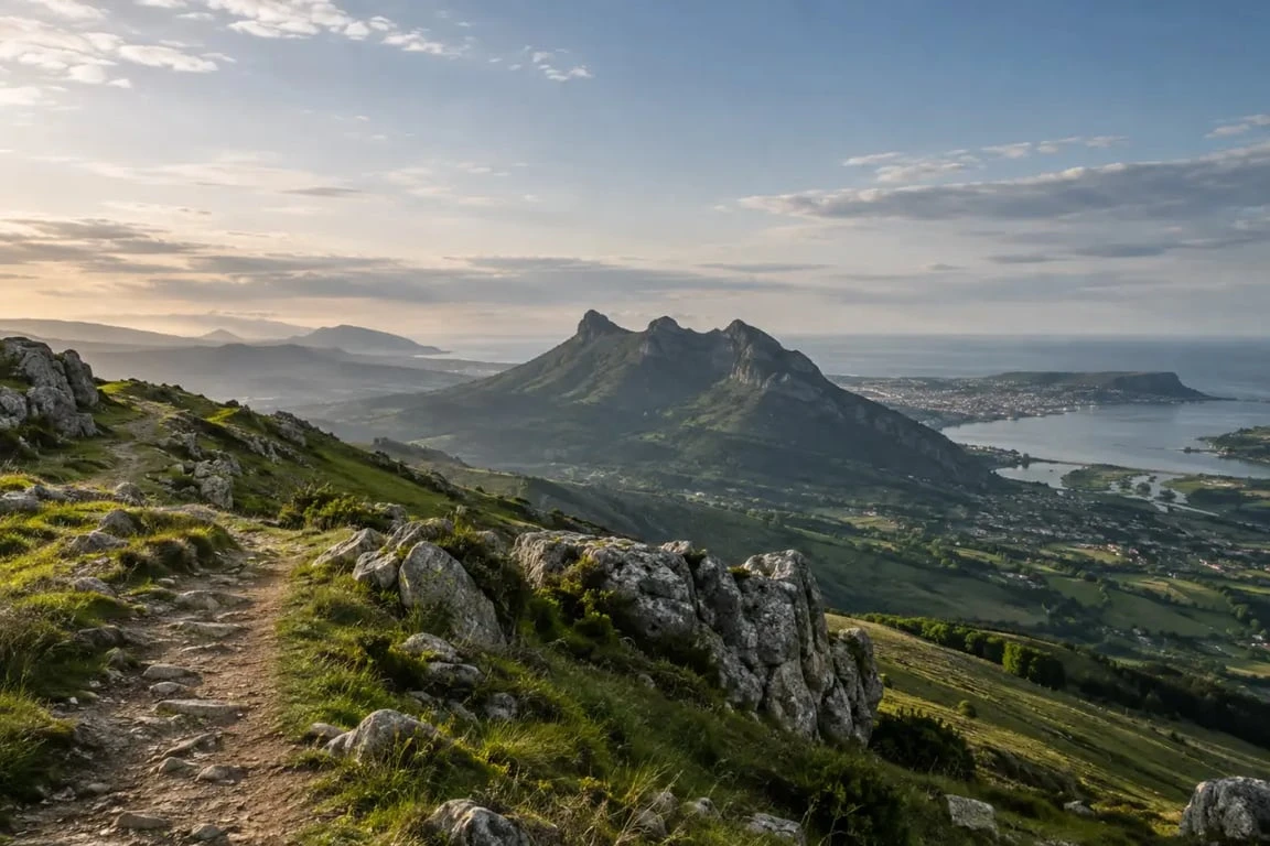 Randonnée pays basque les 3 couronnes avec vue sur la baie de Txingudi