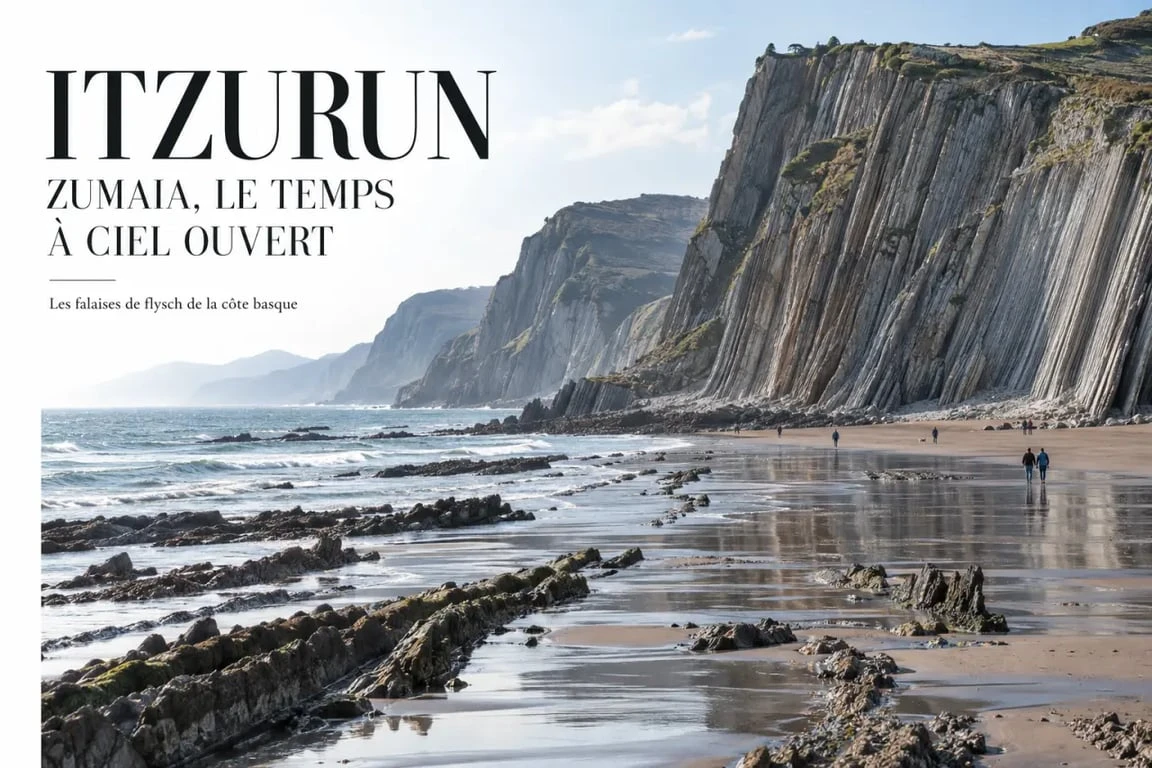 Plage d'Itzurun et ses flyschs, paysage spectaculaire du Pays basque espagnol