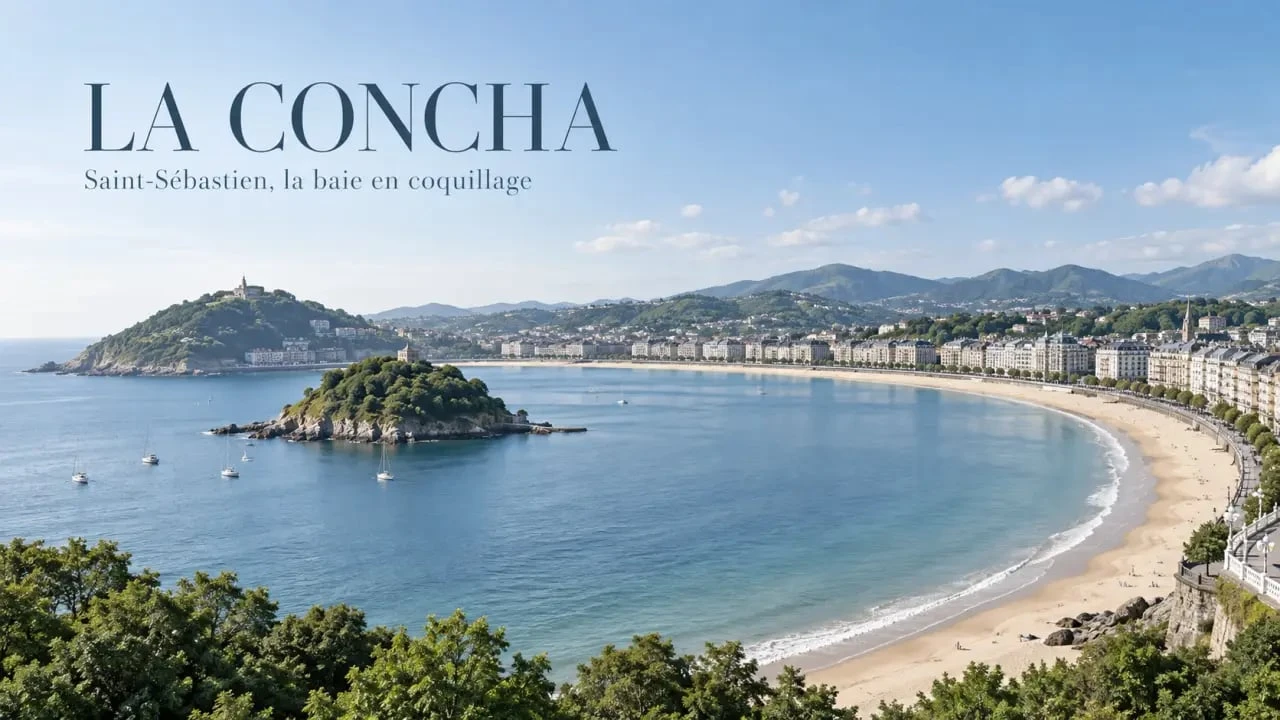 La Concha, candidate à la plus belle plage du Pays basque espagnol, à San Sebastián