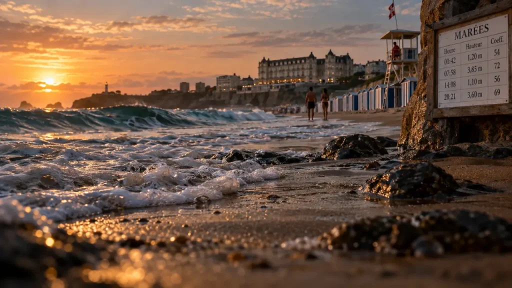 Marée basse à Biarritz : le bon créneau pour la pêche à pied et le surf débutant