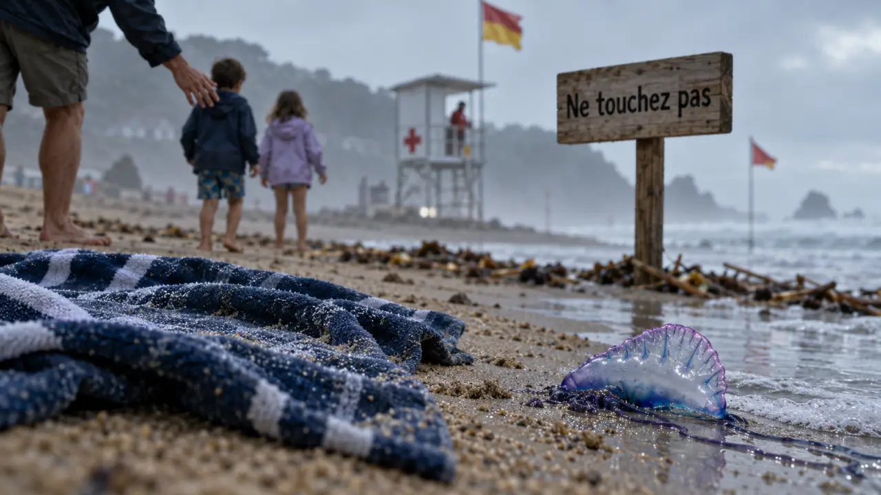 Physalis sur une plage au Pays basque, ne pas toucher