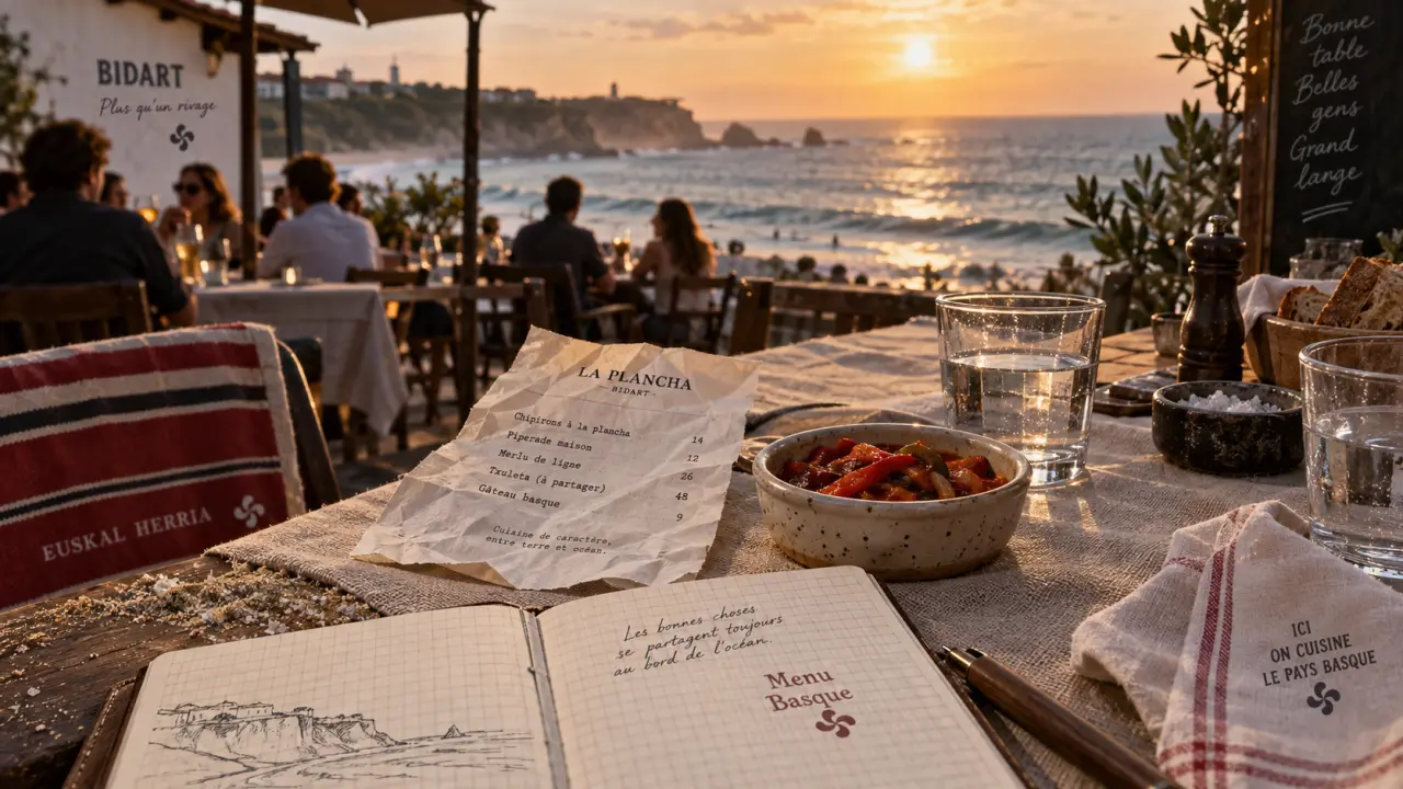 Restaurants a bidart pays basque : terrasse en front de mer, piperade